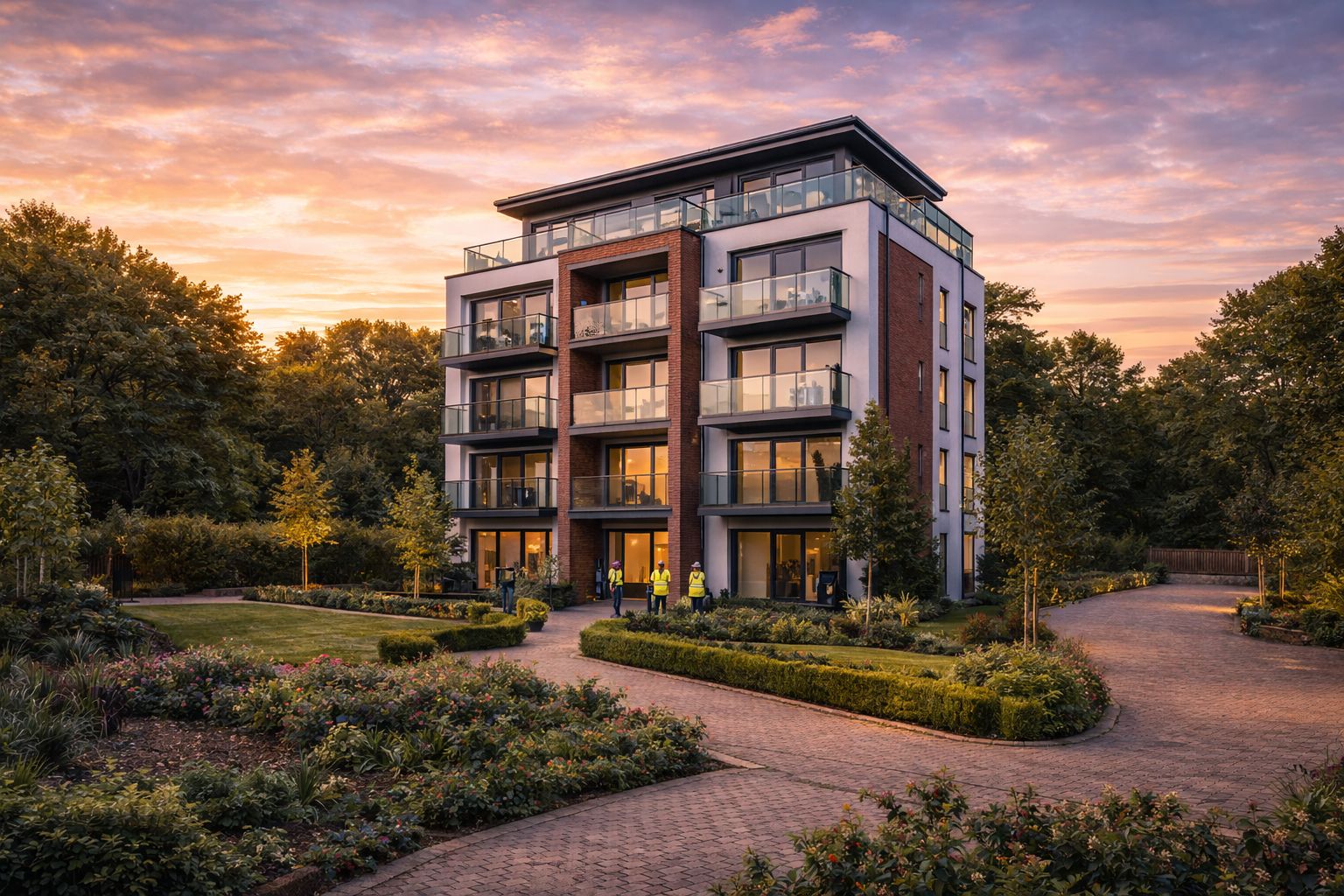 Modern standalone apartment block in London