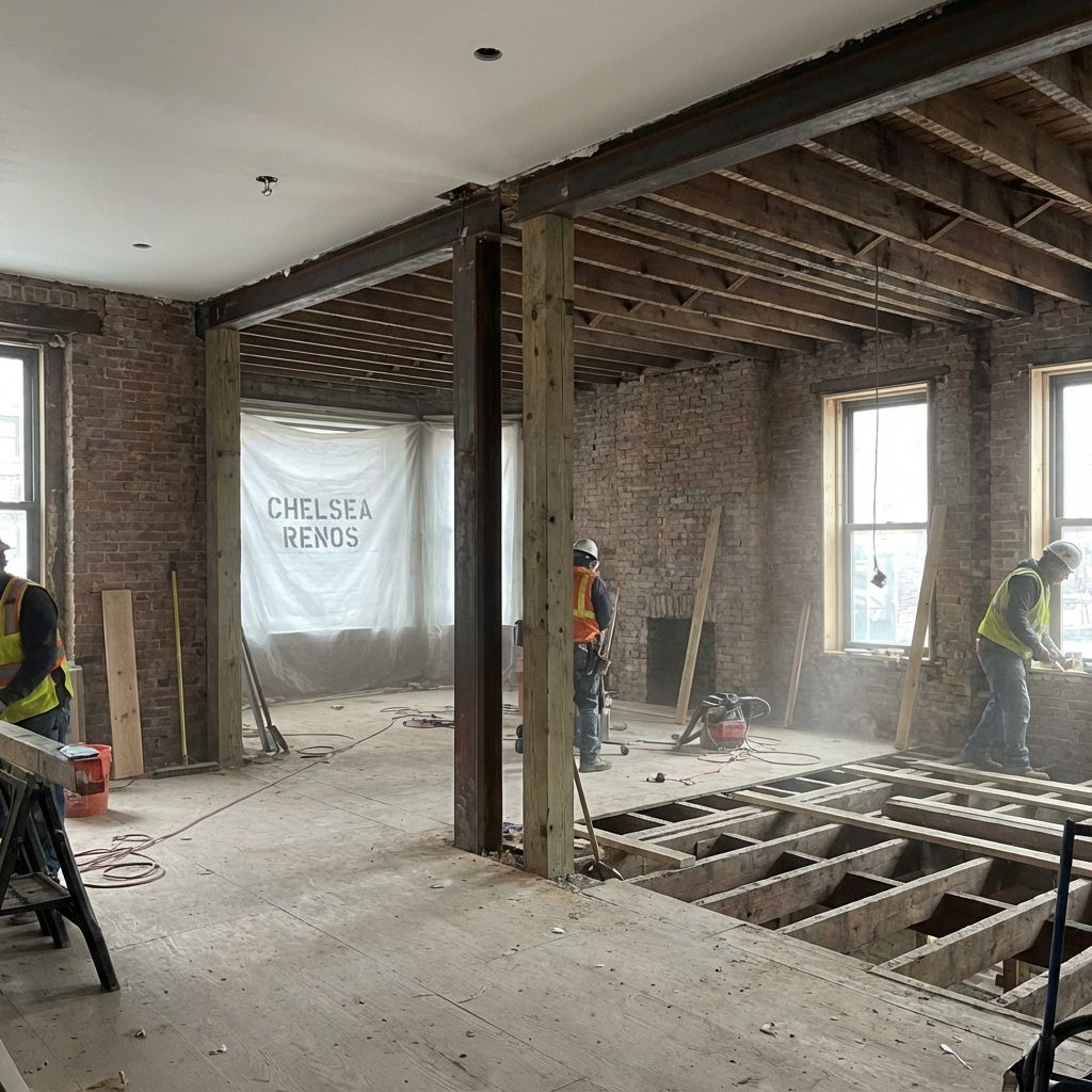 Load-bearing wall removal in Chelsea apartment
